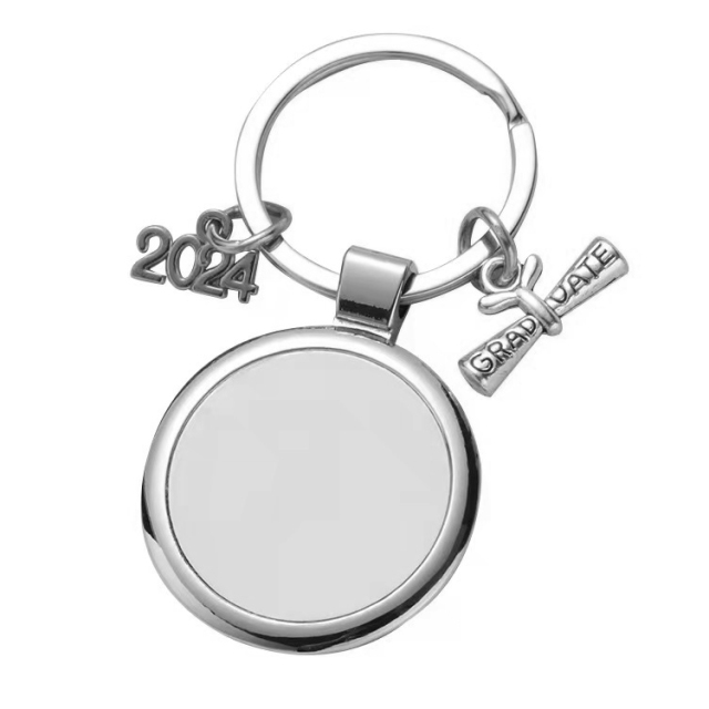 New Arrival Personalized Sublimation Blank Keychain Metal Keyring Class of 2024 Graduation Keychain Graduation Gifts