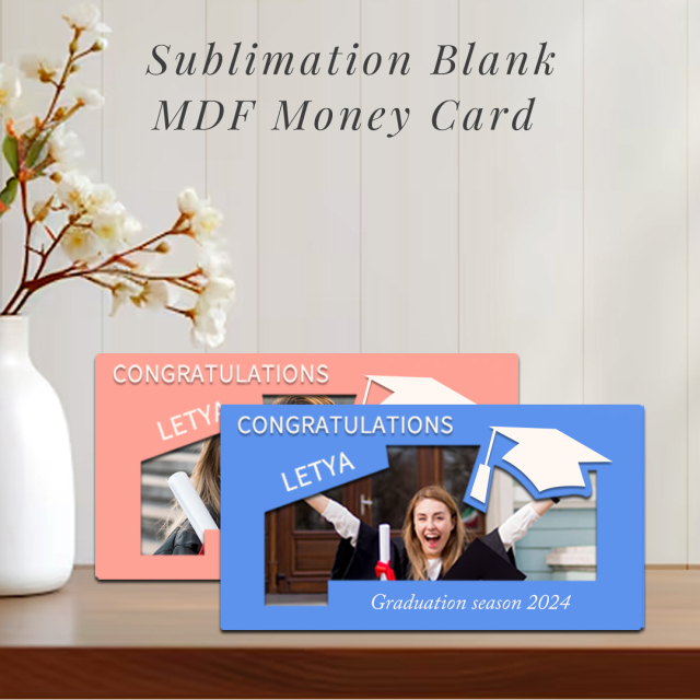 New Arrival Sublimation MDF Three-Layer Money Card Creative Gift
