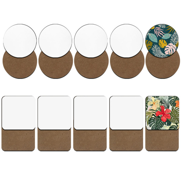 New Arrival Sublimation MDF Coasters DIY Square/Round MDF Cup Pad with Cork