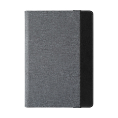 Silver Gray Cotton Linen Case for iPad Custom Holder with Four Corners Snap Fixing PU Cover for iPad Series Universal Model