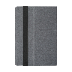 Silver Gray Cotton Linen Case for iPad Custom Holder with Four Corners Snap Fixing PU Cover for iPad Series Universal Model