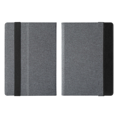 Silver Gray Cotton Linen Case for iPad Custom Holder with Four Corners Snap Fixing PU Cover for iPad Series Universal Model