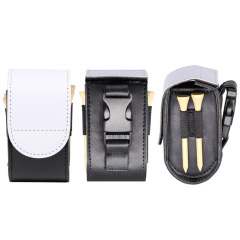 Sublimation Blank PU Leather Golf Mini Hanging Bag - Waistbelt-Mountable with Golf Bag Back Buckle & Velcro Closure