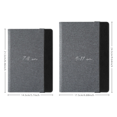 Silver Gray Cotton Linen Case for iPad Custom Holder with Four Corners Snap Fixing PU Cover for iPad Series Universal Model