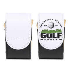 Sublimation Blank PU Leather Golf Mini Hanging Bag - Waistbelt-Mountable with Golf Bag Back Buckle & Velcro Closure