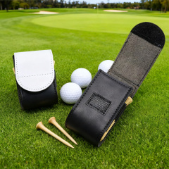 Sublimation Blank PU Leather Golf Mini Hanging Bag - Waistbelt-Mountable with Golf Bag Back Buckle & Velcro Closure