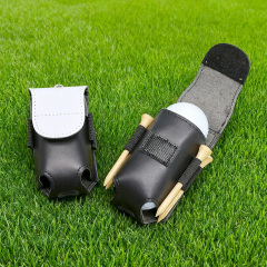 Sublimation Blank PU Leather Golf Mini Hanging Bag with Velcro Closure Heat Transfer DIY Golf Ball & Tee Storage Bag