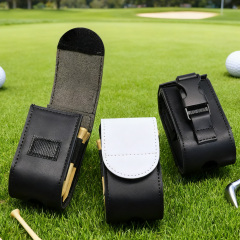 Sublimation Blank PU Leather Golf Mini Hanging Bag - Waistbelt-Mountable with Golf Bag Back Buckle & Velcro Closure