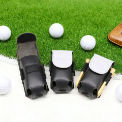Sublimation Blank PU Leather Golf Mini Hanging Bag with Velcro Closure Heat Transfer DIY Golf Ball & Tee Storage Bag