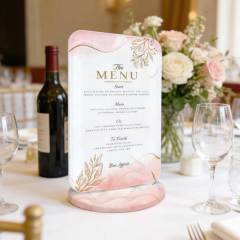 Sublimation Blank Acrylic Table Sign with Stand - Custom Printable Display for Weddings, Banquets & Events