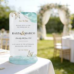 Sublimation Blank Acrylic Table Sign with Stand - Custom Printable Display for Weddings, Banquets & Events