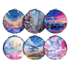 Sublimation Blank Round PU Leather Coin Purse Double-Sided Printable Zipper Wallet for Heat Transfer Printing DIY Gifts