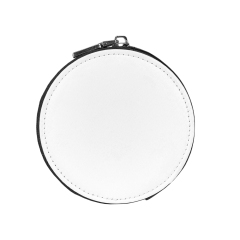 Sublimation Blank Round PU Leather Coin Purse Double-Sided Printable Zipper Wallet for Heat Transfer Printing DIY Gifts