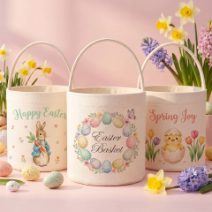 Custom Printed with Your Own Designs | Sublimation Printed Easter Basket /Tote Bag & Gift Bag / Drawstring Bag | 3 Styles Available 20x25cm / 30x40cm / 40x40cm | Personalized Heat Transfer Bags Series