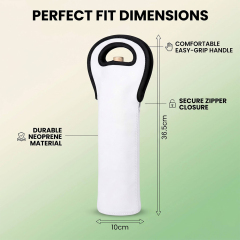 Sublimation Blank Neoprene Wine Gift Bag for Double Sided Printing - 36.5x16.5x10cm DIY Heat Transfer Wine Tote for Personalized Presents