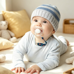 Sublimation Blank Polyester Pacifier Clip With Tether for Double-Sided Printijng | Custom DIY Heat Transfer Baby Bib Holder & Pacifier Lanyard Clip | 20*2.5 cm