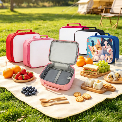 Sublimation Blank Polyester Insulated Lunch Tote Bag for Single-Sided Printing | Custom DIY Lunch Bags - 26*9*20cm | 5 Colors Options