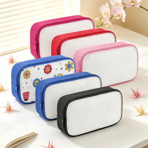 Sublimation Blank Polyester Pencil Case & Makeup Bags for Single-Sided Printing | 22*12*7cm Custom DIY Pencil Case 5 Vibrant Colors Available