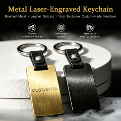 Laser Engraved Style Stainless Steel Keychains Series | 5 Shapes & 2 Colors (Gold & Black) Options | Non-Sublimation Metal Key Rings for Gifts & Promotions