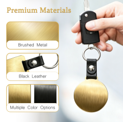 Laser Engraved Style Stainless Steel Keychains Series | 5 Shapes & 2 Colors (Gold & Black) Options | Non-Sublimation Metal Key Rings for Gifts & Promotions
