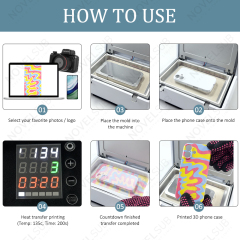 NOVELSUB VM-01 New 3D Sublimation Film Machine for 3D Phone Cases | Heat Transfer Machine with Universal Mold Compatible with 149×243mm Sublimation Film | 650W Professional DIY Sublimation Equipment for 3D Film Printing