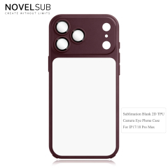NOVELSUB New Sublimation Blank 2D Color TPU Phone Cases With Camera Screen Protector | Custom DIY Electroplated Oil Spray Phone Cases for Heat Press Printing | for Iphone Series