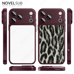 NOVELSUB New Sublimation Blank 2D Color TPU Phone Cases With Camera Screen Protector | Custom DIY Electroplated Oil Spray Phone Cases for Heat Press Printing | for Iphone Series