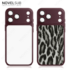 NOVELSUB New Sublimation Blank 2D Color TPU Phone Cases With Camera Screen Protector | Custom DIY Electroplated Oil Spray Phone Cases for Heat Press Printing | for Iphone Series
