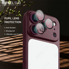 NOVELSUB New Sublimation Blank 2D Color TPU Phone Cases With Camera Screen Protector | Custom DIY Electroplated Oil Spray Phone Cases for Heat Press Printing | for Iphone Series