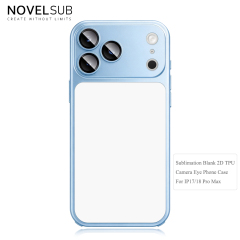 NOVELSUB New Sublimation Blank 2D Color TPU Phone Cases With Camera Screen Protector | Custom DIY Electroplated Oil Spray Phone Cases for Heat Press Printing | for Iphone Series