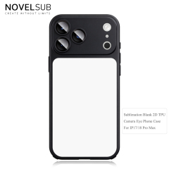 NOVELSUB New Sublimation Blank 2D Color TPU Phone Cases With Camera Screen Protector | Custom DIY Electroplated Oil Spray Phone Cases for Heat Press Printing | for Iphone Series
