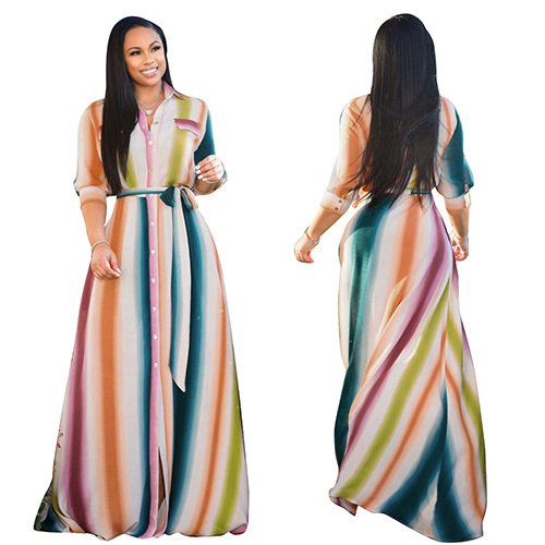 Women Colorful Sexy Long Beach Maxi Dress