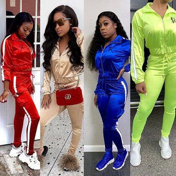 Fashion Two Piece Sport Set Women Clothing Tracksuit Casual Outfits Tops and Pants Sets