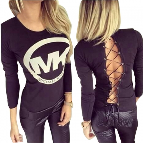 Women Lace Up Fashion Tops