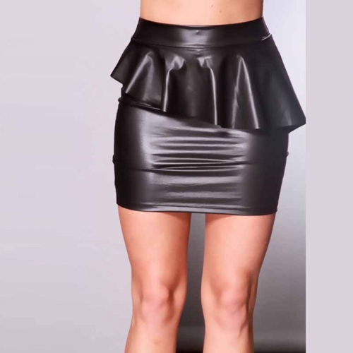 Women Sexy Vinly Skirt