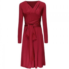 Long Sleeve Knee-length Vintage Dress
