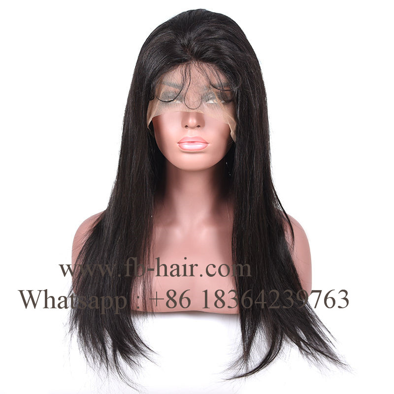 Full Lace Human Hair Wig with Baby Hair Free Part Natural Color