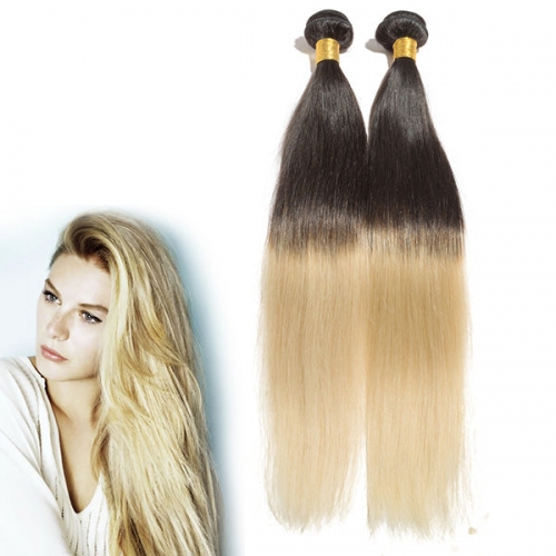Wholesale Straight Ombre 1B/613# 1Bundles Human Hair Weaves