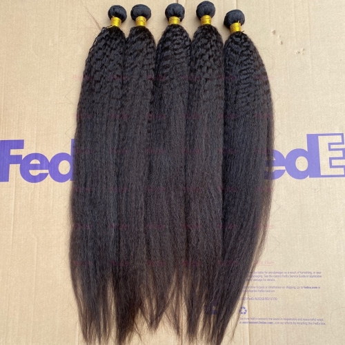 Wholesale Raw Hair Kinky Straight 3Bundles 8-30 Inches Natural Black human Hair Weave