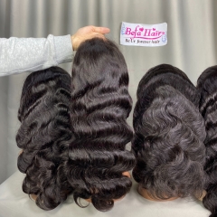 Wholesale Body Wave 13x4 Transparent Lace frontal Wigs Virgin Human Hair Pre Plucked With Baby Hair Wigs