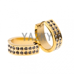 Stainless steel earring with CZ-Gold color