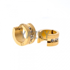Stainless steel earring with CZ-Gold color
