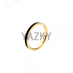 Stainless steel ring with epoxy-Gold color