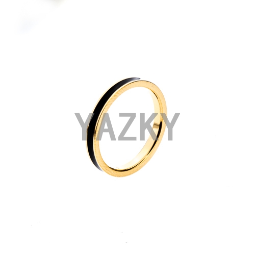 Stainless steel ring with epoxy-Gold color