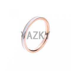 Stainless steel ring with epoxy-Rose gold color