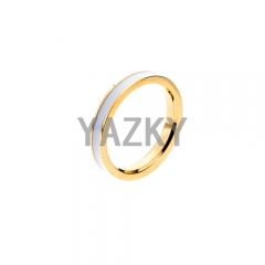 Stainless steel ring with epoxy-Gold color