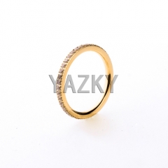 Stainless steel ring with CZ-Gold color