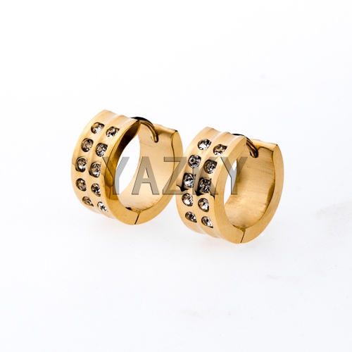 Fashion stainless steel earring-Gold color