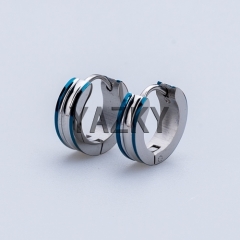 Fashion stainless steel earring-Steel&Blue color