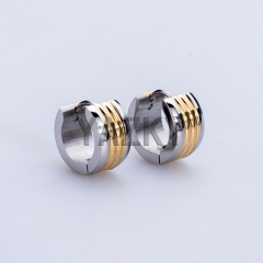 Fashion stainless steel earring-Steel&Gold color